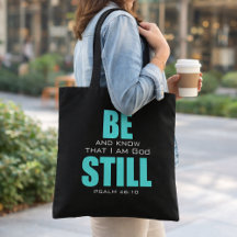 Sac à Tote Église Dieu est calme et connaît Psaume