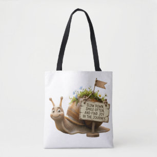 Sac à Tote Émouvant Escargot Ralentir & Trouver Jo