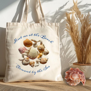 Sac à Tote en Tissu avec Citation de Plage Coquill