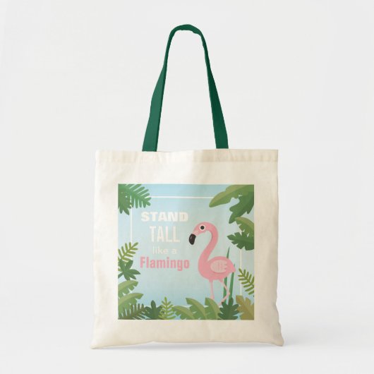 Sac à Tote Flamingo Branché Tiens-toi Droit (Devant)