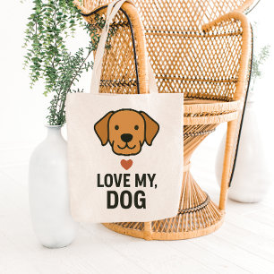 Sac à Tote Minimaliste Empreinte de Patte avec Cœu