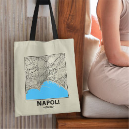 Sac à Tote Plan de la Ville de Naples, Italie