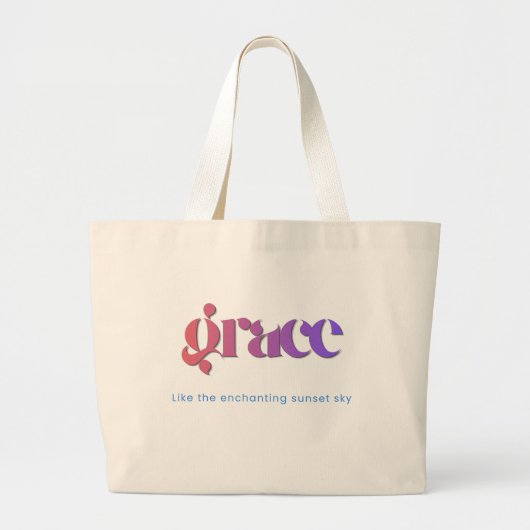 Sac à Tote Typographie Dégradé Coucher de Soleil (Devant)