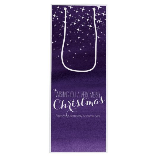 Sac à vin de Noël à l'aquarelle étoilée (Devant)