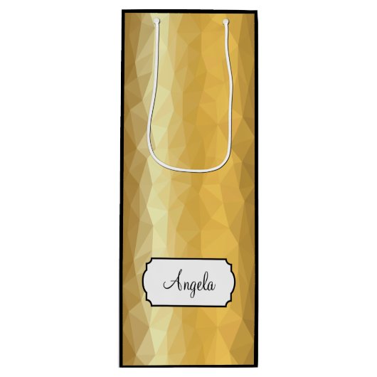 Sac à vin élégant en métal doré (Devant)