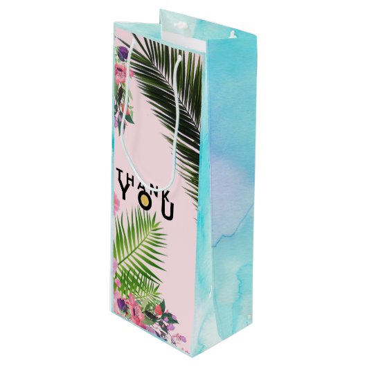 Sac à vin en feuille d'or Merci (Devant Angle)