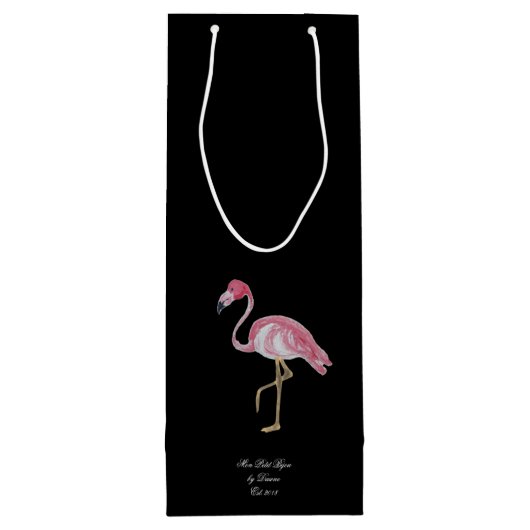 Sac à vin en Flamant rose rose noir Palm (Dos)