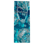 Sac à vin Frosty Blue Snowflake Bubbles (Devant)