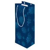 Sac à vin Motif Blue Snowflake de minuit (Dos Angle)