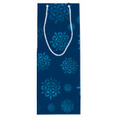 Sac à vin Motif Blue Snowflake de minuit (Dos)