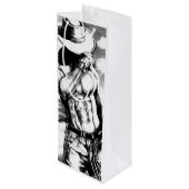 Sac À Vin Pour Homme Cowboy Body Builder Art (Dos Angle)