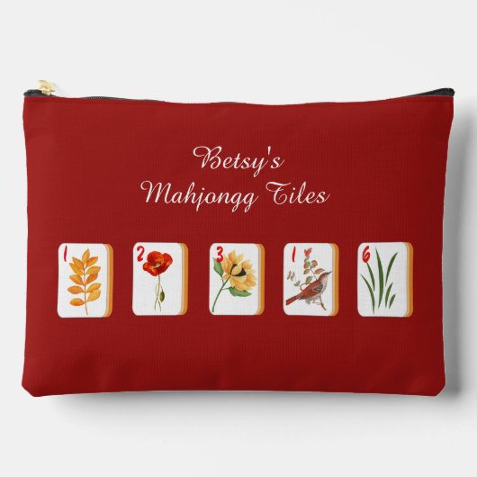 Sac Accessoire de Tuiles de Mahjong Fleur (Recto)