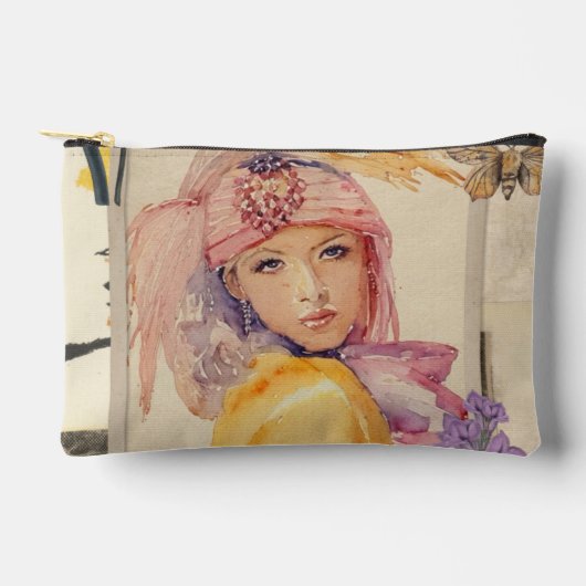 Sac accessoires Art déco rose (Recto)