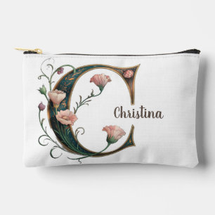 Sac Accessoires Lettre C Or et Noir Art Nouveau