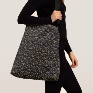 Sac Ajustable 4 Motif de fermeture feuille noir et or bonne chan