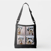 Sac Ajustable 4 Photo Collage avec nom manuscrit - noir (Devant)