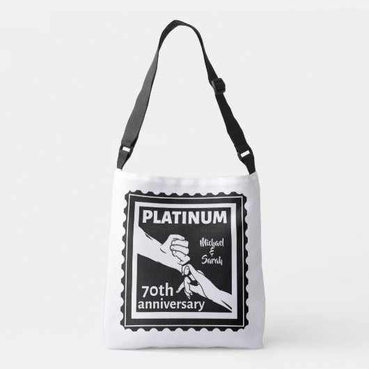 Sac Ajustable 70e anniversaire du mariage platine bleu tradition (Dos)