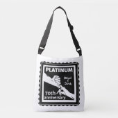 Sac Ajustable 70e anniversaire du mariage platine bleu tradition (Devant)