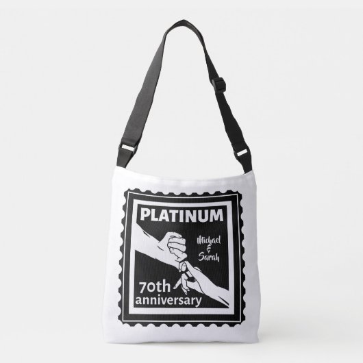 Sac Ajustable 70e anniversaire du mariage platine bleu tradition (Devant)