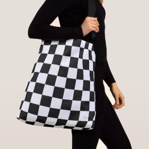 Sac Ajustable à damiers carré noir et blanc