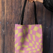 Sac Ajustable À damiers rétro rose et jaune ondulé