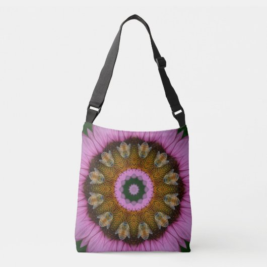 Sac Ajustable Abeille de miel sur la fleur rose (Devant)