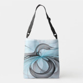 Sac Ajustable Abstrait Art Fractal Moderne Gris Anthracite Bleu (Dos)