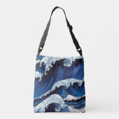 Sac Ajustable Abstrait Blue Ocean Waves Art de style japonais | (Dos)