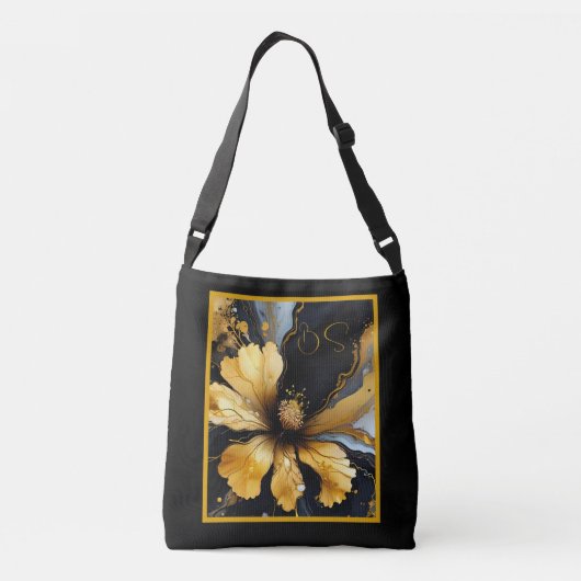 Sac Ajustable abstrait chic noir floral (Dos)