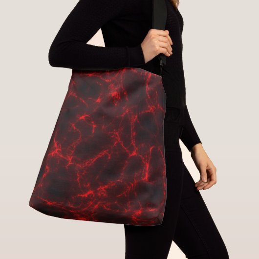 Sac Ajustable Abstrait en marbre rouge et noir (De près)