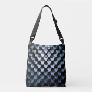 Sac Ajustable Abstrait Futuriste Bleu Géométrique Métallique