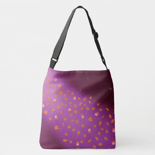 Sac Ajustable Abstrait lune feuilles d'automne roses (Dos)
