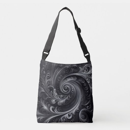 Sac Ajustable Abstrait Moderne Simple Tourbillonnant Noir et Bla (Devant)