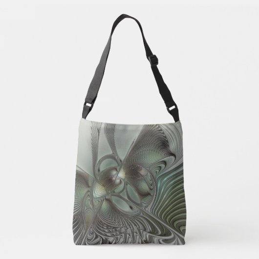Sac Ajustable Abstrait Olive Sage Green Grey Fractal Art Imagina (Dos)