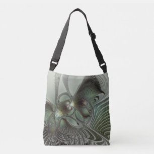 Sac Ajustable Abstrait Olive Sage Green Grey Fractal Art Imagina