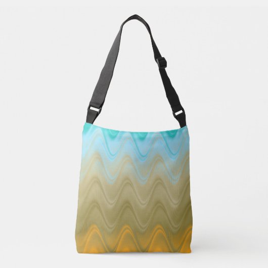 Sac Ajustable Abstrait Ondulé Bleu Vert Orange (Devant)