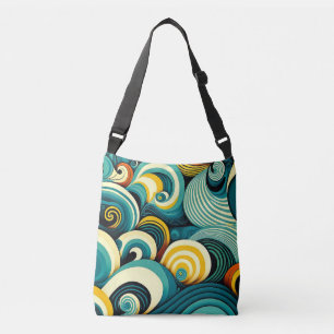 Sac Ajustable Abstrait rétro coloré les années 70 hippie Waves A