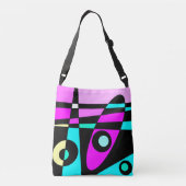 Sac Ajustable Abstrait Surf Turquoise Hot rose jaune noir (Dos)
