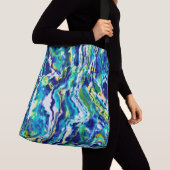 Sac Ajustable abstrait tourbillon bleu et vert (De près)
