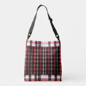 Sac Ajustable Abstraite Rouge Noir Plaid Collection moderne (Dos)