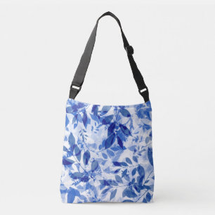 Sac Ajustable Abstraits Feuilles bleu et blanc