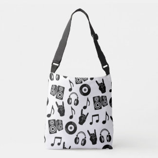 Sac Ajustable Accessoires musicaux : Motif Vintage monochrome.