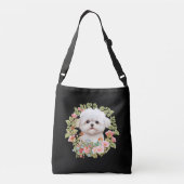 Sac Ajustable adorable chiot maltais en fleur, Amoureux des chie (Dos)