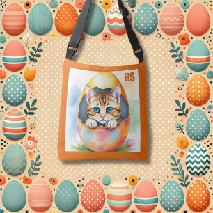 Sac Ajustable Adorable petit chaton de Pâques dans un œuf coloré