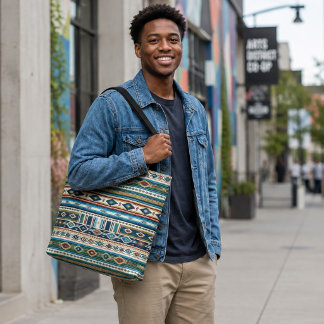 SAC AJUSTABLE "AGUA" IMPRESSION DE STYLE MEXICAIN