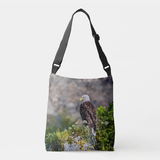 Sac Ajustable Aigle bald assis sur le rocher (Devant)