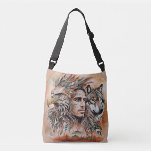 Sac Ajustable Aigle - Homme - Loup - aquarelle art 1 - Amusants