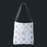 Sac Ajustable Aiguilles monogrammes bleu côtier<br><div class="desc">Sac carrossable côtier tout imprimé pour les femmes et les filles disposent d'un motif d'étoiles de mer avec votre initiale monogrammée. Un cadeau parfait pour votre mariage de plage de destination. Pour voir plus personnalisée les faveurs de la mariée de plage comme cette visite www.zazzle.com/dotellabelle. Art unique et design de...</div>