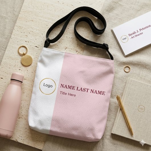 Sac Ajustable Ajouter un logo rose blush simple Nom Titre