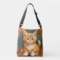Alphonse Mucha Style Chat orange
